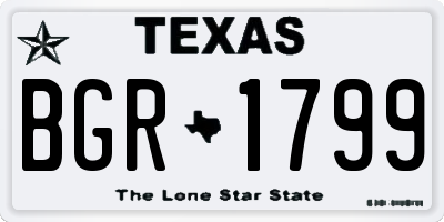 TX license plate BGR1799
