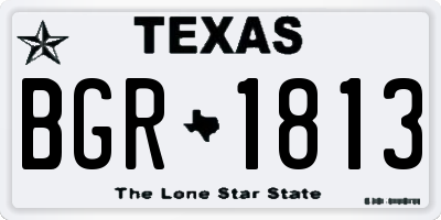 TX license plate BGR1813