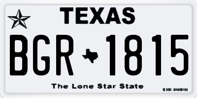 TX license plate BGR1815