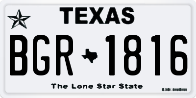 TX license plate BGR1816