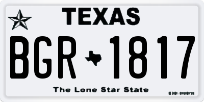 TX license plate BGR1817