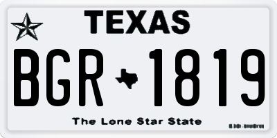 TX license plate BGR1819