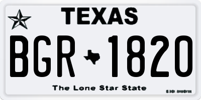 TX license plate BGR1820
