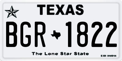 TX license plate BGR1822
