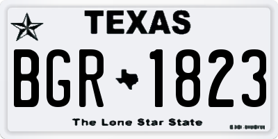 TX license plate BGR1823