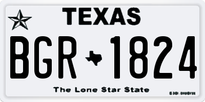 TX license plate BGR1824