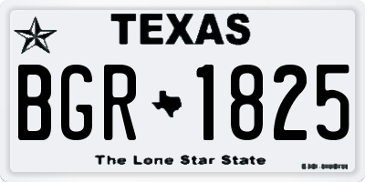 TX license plate BGR1825