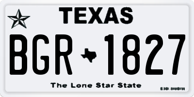 TX license plate BGR1827