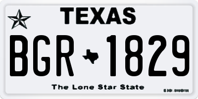 TX license plate BGR1829