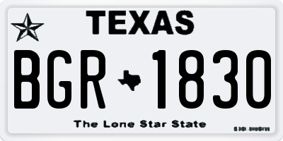 TX license plate BGR1830