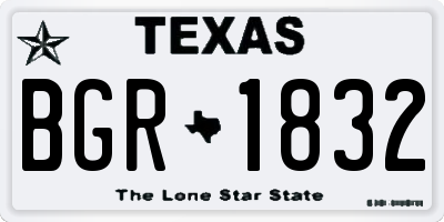 TX license plate BGR1832