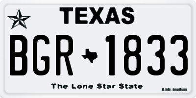 TX license plate BGR1833