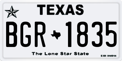TX license plate BGR1835