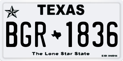 TX license plate BGR1836