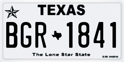 TX license plate BGR1841