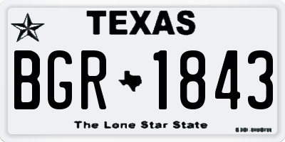 TX license plate BGR1843