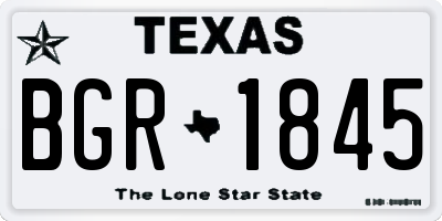 TX license plate BGR1845