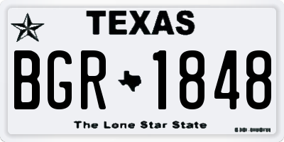 TX license plate BGR1848