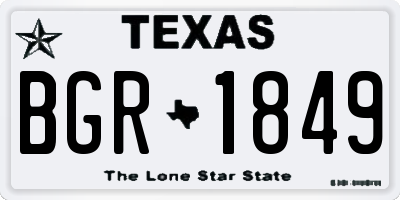 TX license plate BGR1849