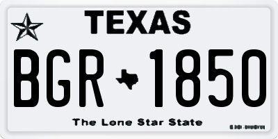 TX license plate BGR1850