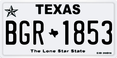 TX license plate BGR1853
