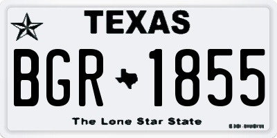 TX license plate BGR1855
