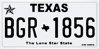 TX license plate BGR1856