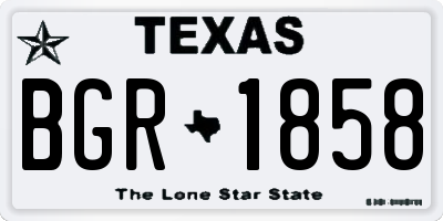 TX license plate BGR1858