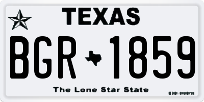 TX license plate BGR1859
