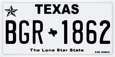 TX license plate BGR1862