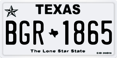 TX license plate BGR1865