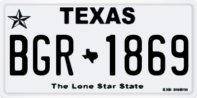 TX license plate BGR1869