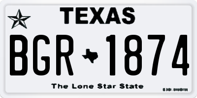 TX license plate BGR1874