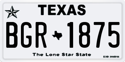 TX license plate BGR1875
