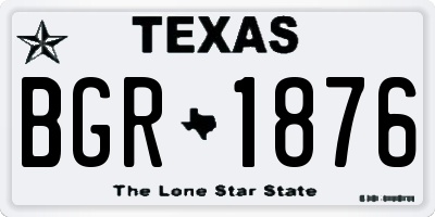 TX license plate BGR1876