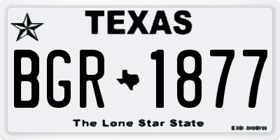 TX license plate BGR1877