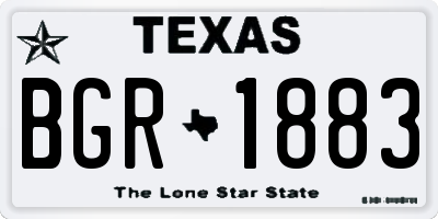 TX license plate BGR1883