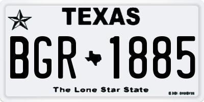 TX license plate BGR1885