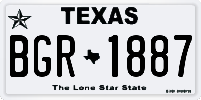 TX license plate BGR1887