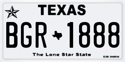 TX license plate BGR1888
