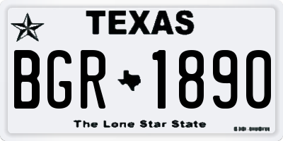 TX license plate BGR1890