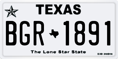 TX license plate BGR1891
