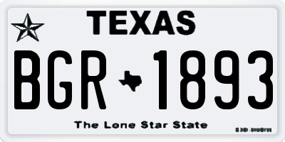 TX license plate BGR1893