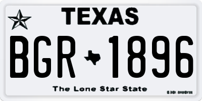 TX license plate BGR1896