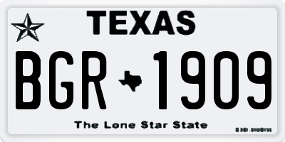 TX license plate BGR1909