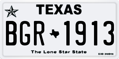 TX license plate BGR1913