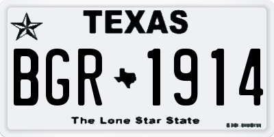 TX license plate BGR1914