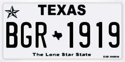 TX license plate BGR1919