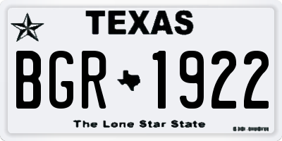 TX license plate BGR1922