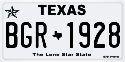 TX license plate BGR1928
